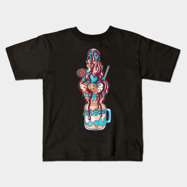 Chocolate and Mint cocktail with Ice Cream Kids T-Shirt by Dodgefashion